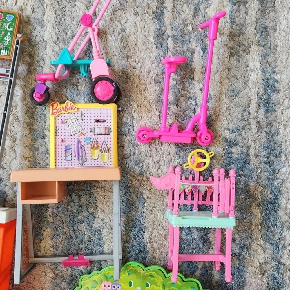 Barbie Brand 7 Piece Play Structures Lot GUC